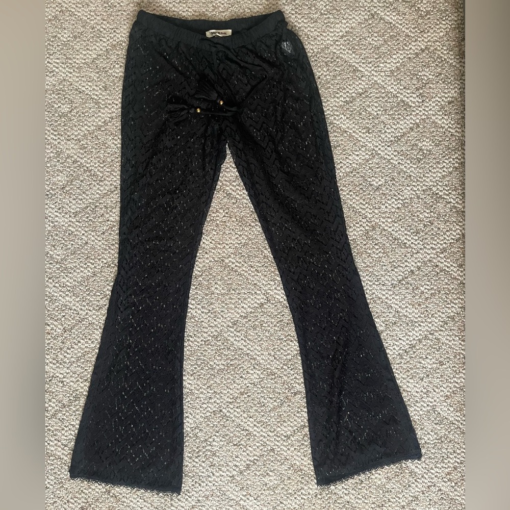 Miken Black Crochet Swim Cover-up Pants